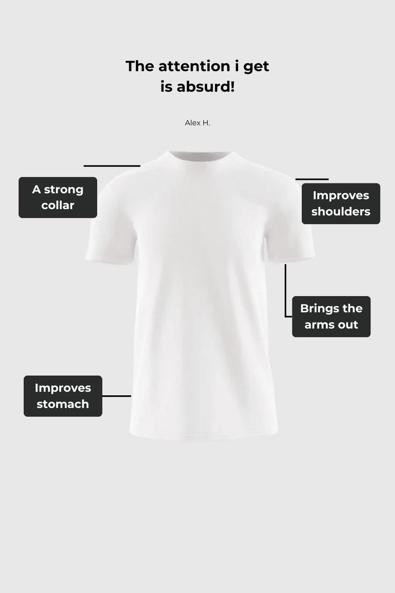 6 PACK - WHITE T-SHIRTS Alpha Aura