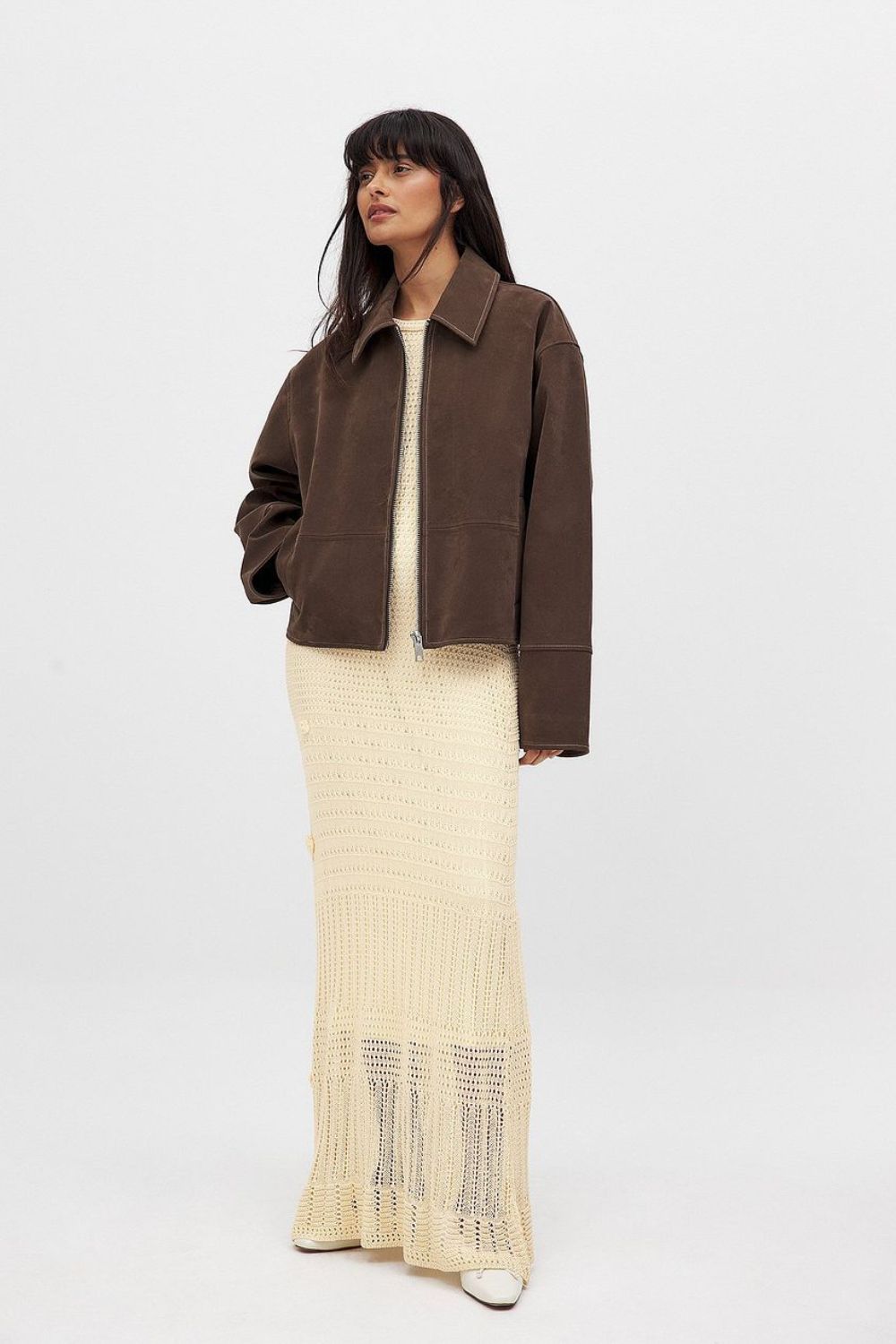 Faux jacket with zip