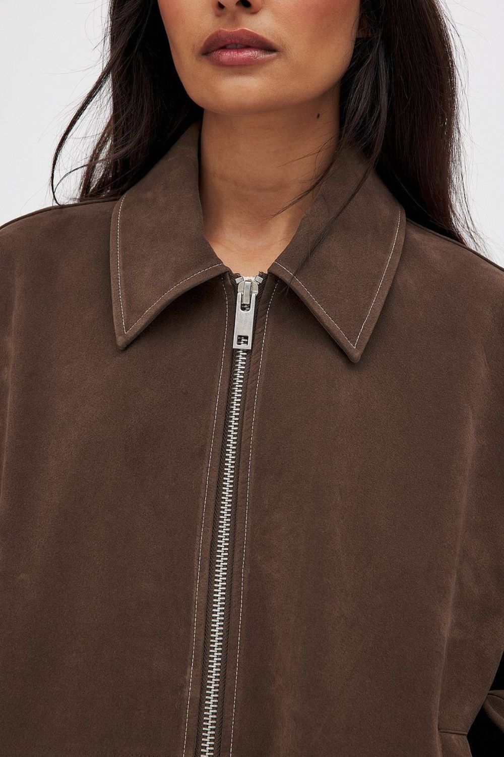 Faux jacket with zip