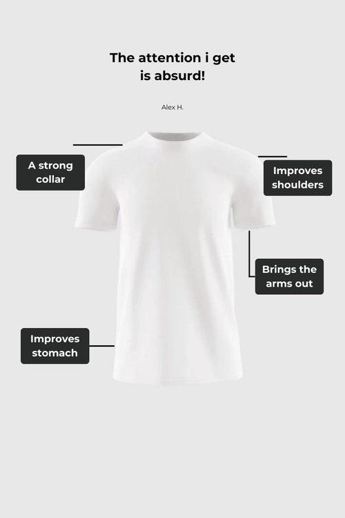 6 PACK - WHITE T-SHIRTS Alpha Aura 