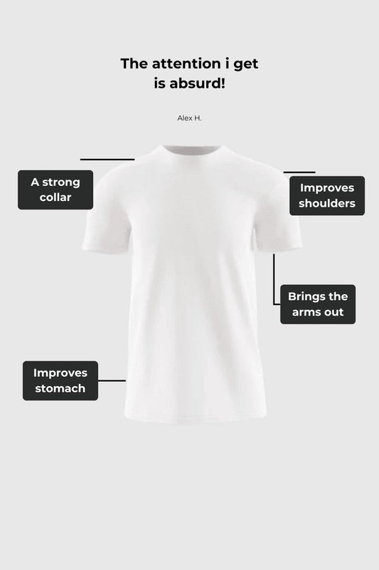 6 PACK - WHITE T-SHIRTS Alpha Aura 