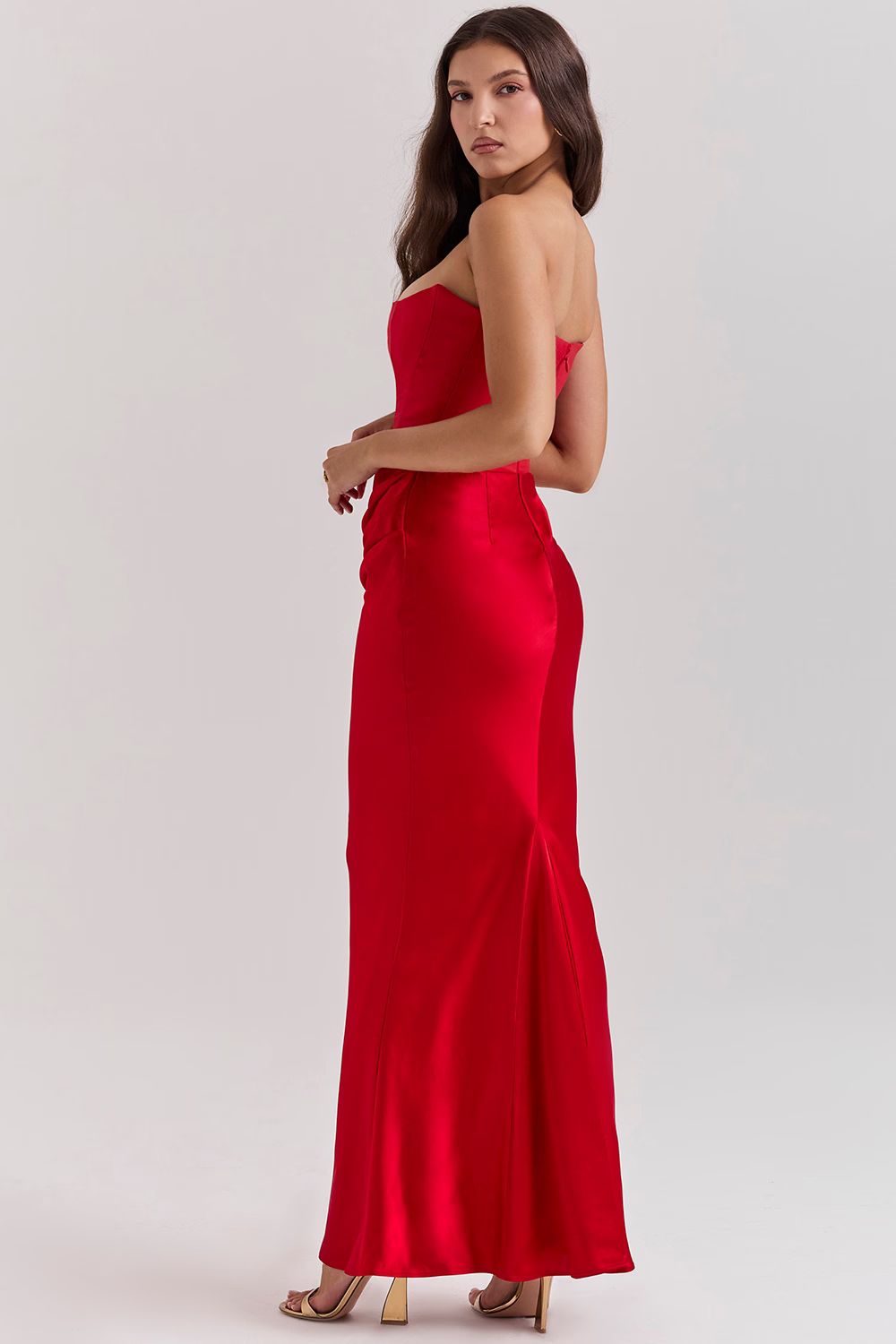 Persephone jade strapless corset maxi dress