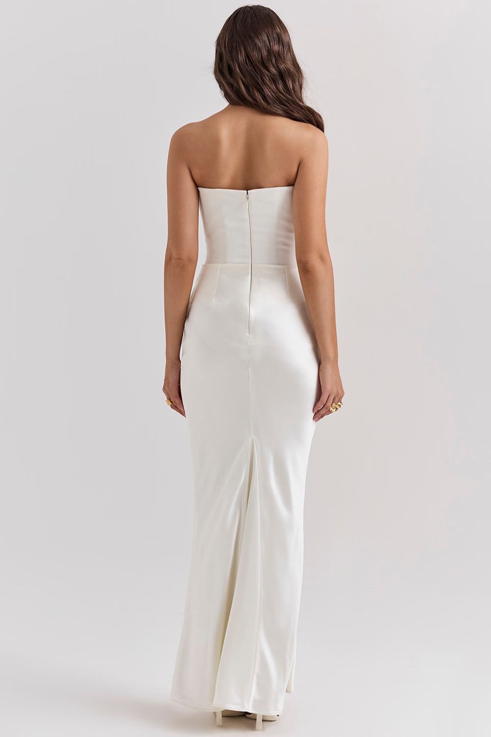 Persephone jade strapless corset maxi dress