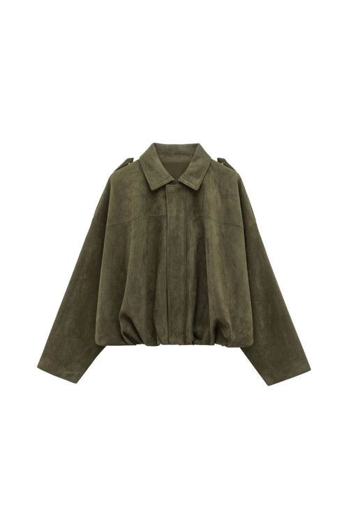 FAUX SUEDE BOMBER JACKET
