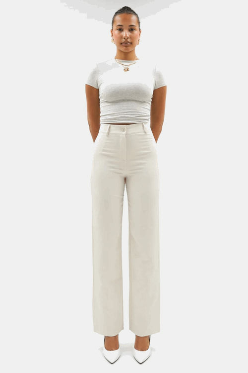 Straight Leg Pants Classic Alpha Aura Beige XS 