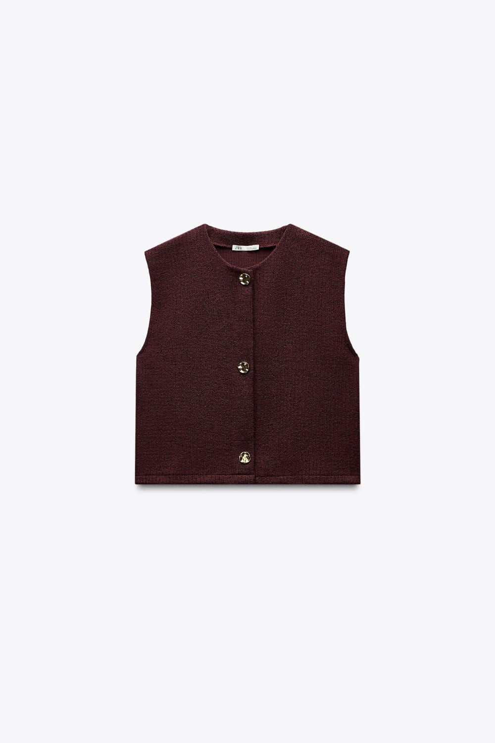 TEXTURED BUTTON WAISTCOAT TOP